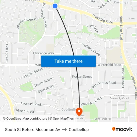 South St Before Mccombe Av to Coolbellup map