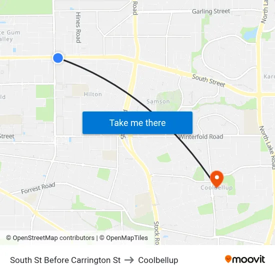 South St Before Carrington St to Coolbellup map