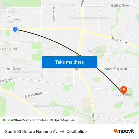South St Before Nannine Av to Coolbellup map