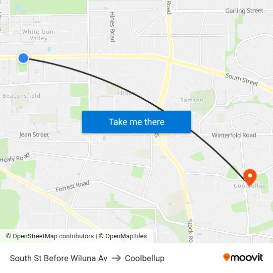 South St Before Wiluna Av to Coolbellup map