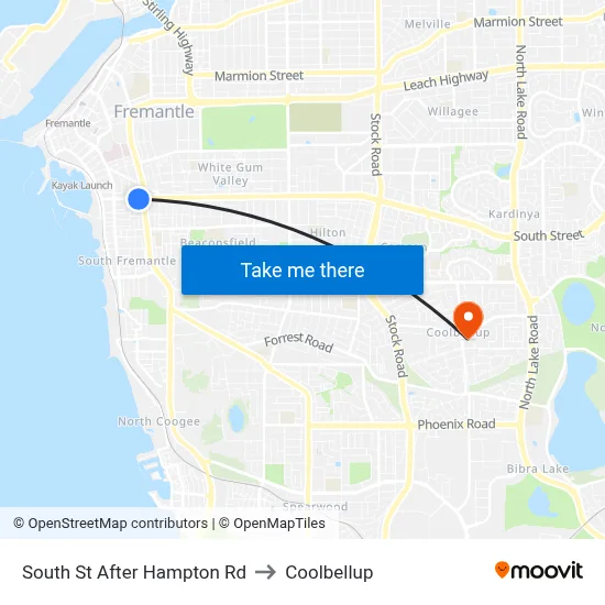 South St After Hampton Rd to Coolbellup map