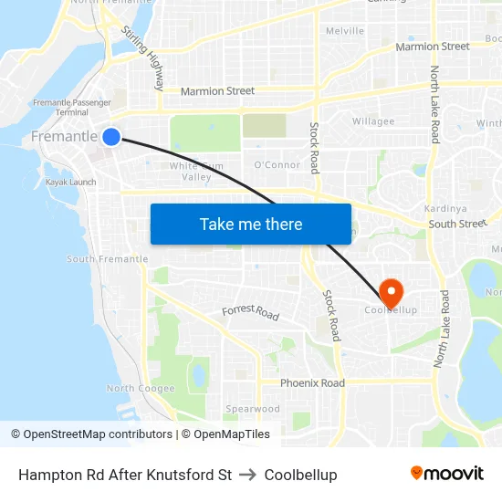 Hampton Rd After Knutsford St to Coolbellup map