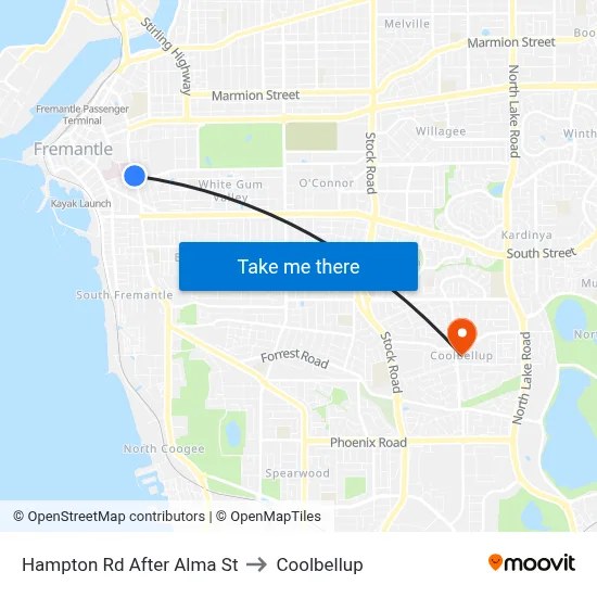 Hampton Rd After Alma St to Coolbellup map