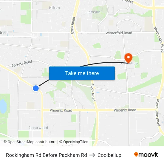 Rockingham Rd Before Packham Rd to Coolbellup map
