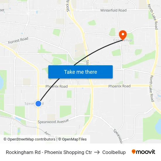 Rockingham Rd - Phoenix Shopping Ctr to Coolbellup map