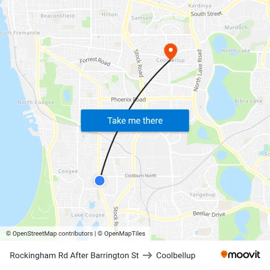 Rockingham Rd After Barrington St to Coolbellup map