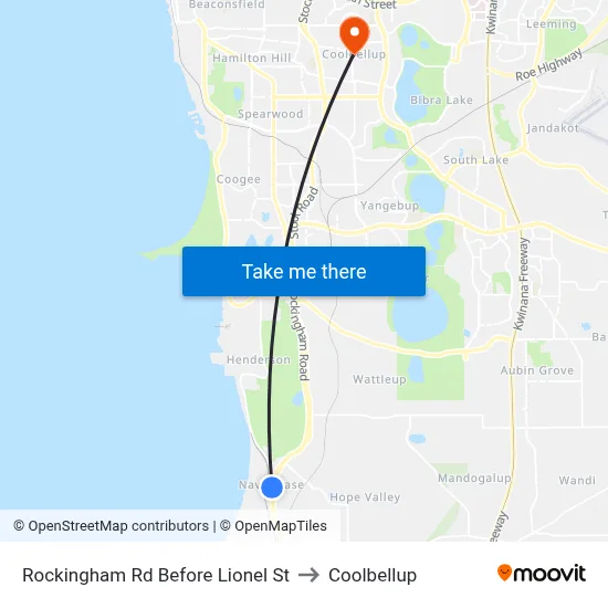 Rockingham Rd Before Lionel St to Coolbellup map