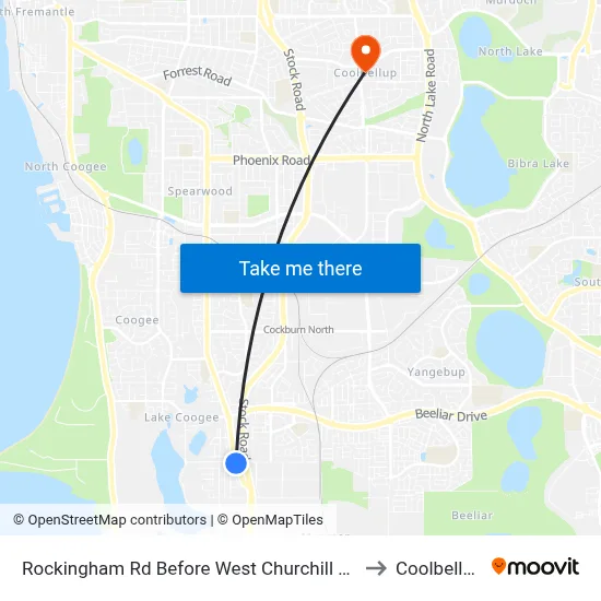 Rockingham Rd Before West Churchill Av to Coolbellup map