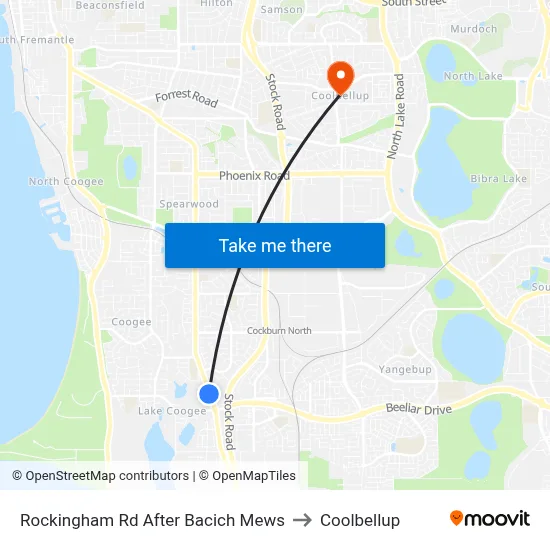 Rockingham Rd After Bacich Mews to Coolbellup map