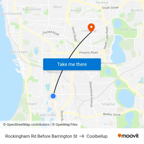 Rockingham Rd Before Barrington St to Coolbellup map