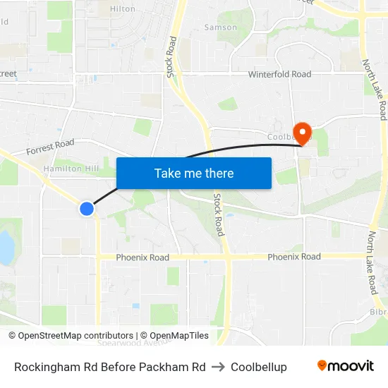 Rockingham Rd Before Packham Rd to Coolbellup map