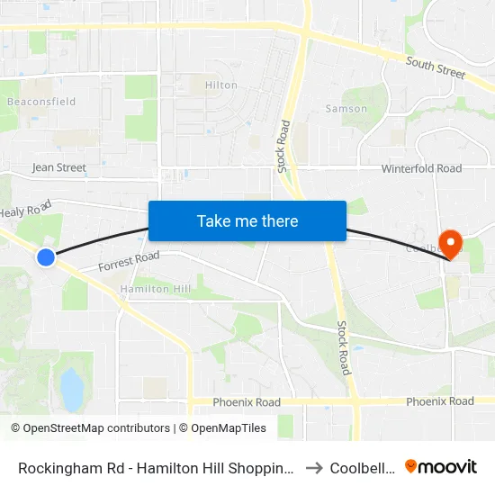 Rockingham Rd - Hamilton Hill Shopping Ctr to Coolbellup map