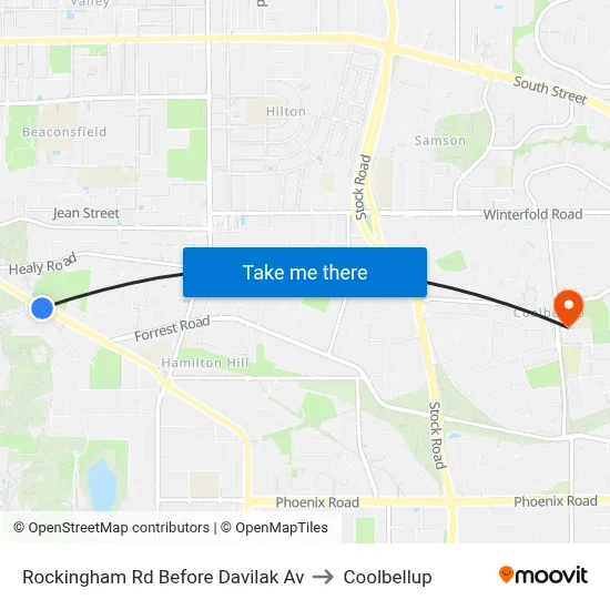 Rockingham Rd Before Davilak Av to Coolbellup map