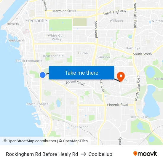 Rockingham Rd Before Healy Rd to Coolbellup map