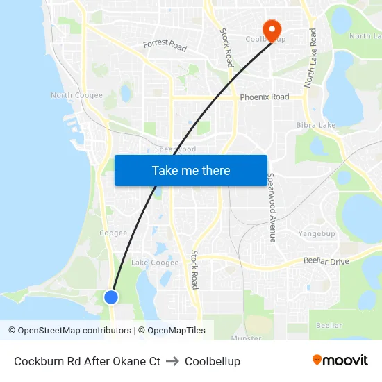 Cockburn Rd After Okane Ct to Coolbellup map
