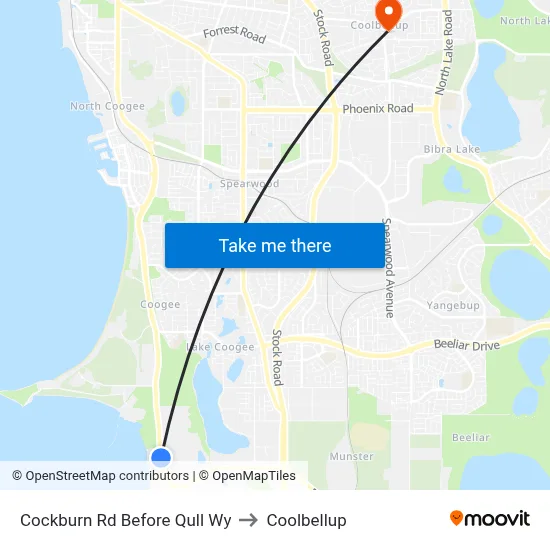 Cockburn Rd Before Qull Wy to Coolbellup map