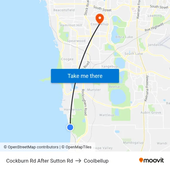 Cockburn Rd After Sutton Rd to Coolbellup map