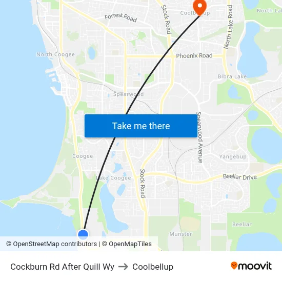 Cockburn Rd After Quill Wy to Coolbellup map