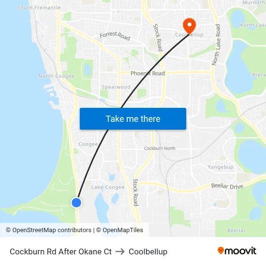 Cockburn Rd After Okane Ct to Coolbellup map
