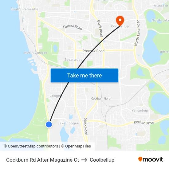 Cockburn Rd After Magazine Ct to Coolbellup map