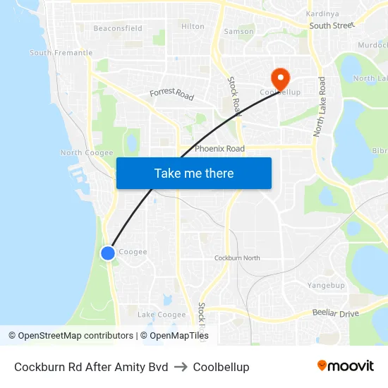 Cockburn Rd After Amity Bvd to Coolbellup map