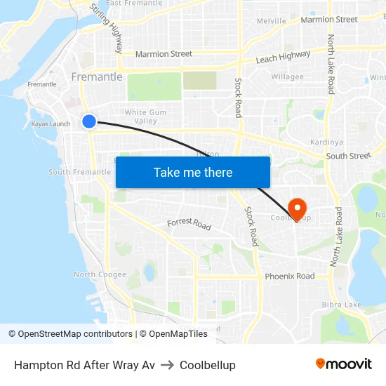 Hampton Rd After Wray Av to Coolbellup map