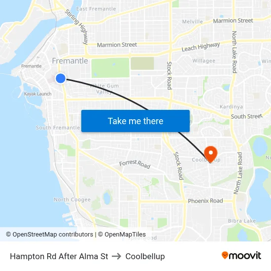 Hampton Rd After Alma St to Coolbellup map