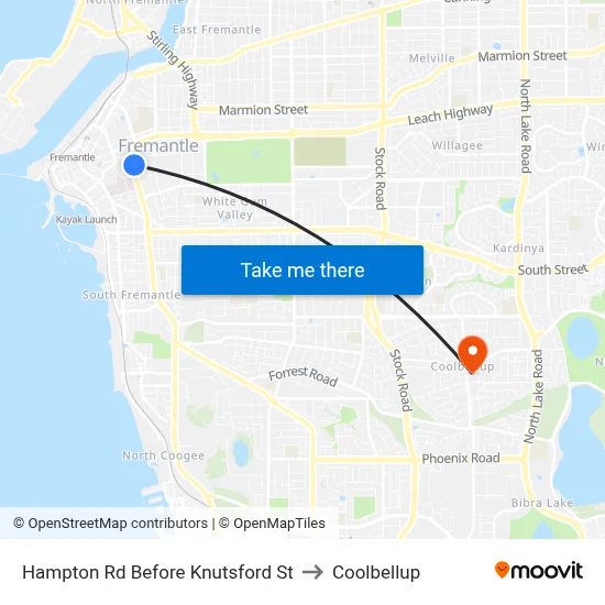 Hampton Rd Before Knutsford St to Coolbellup map