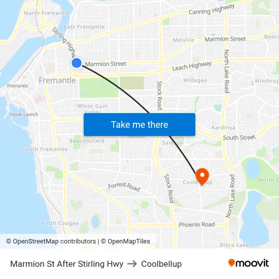 Marmion St After Stirling Hwy to Coolbellup map