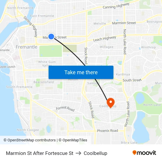 Marmion St After Fortescue St to Coolbellup map