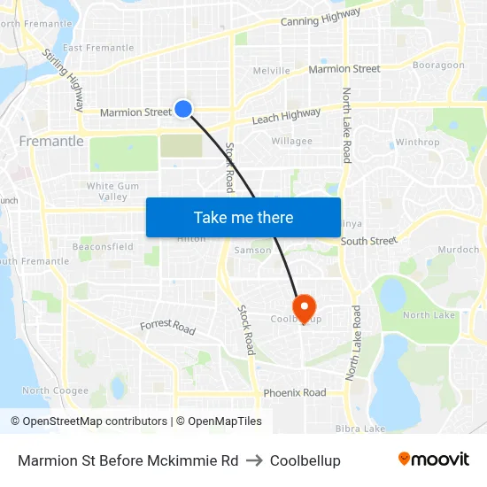Marmion St Before Mckimmie Rd to Coolbellup map