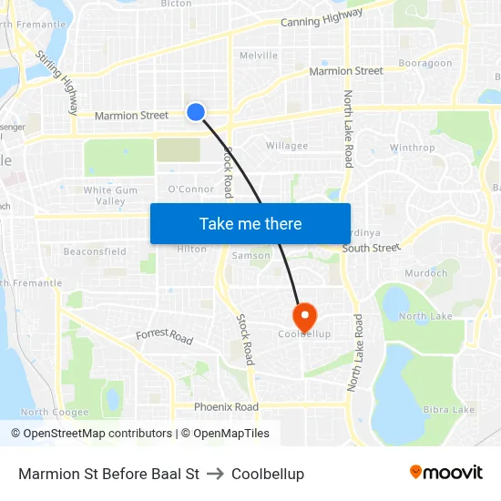 Marmion St Before Baal St to Coolbellup map