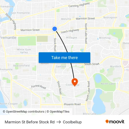 Marmion St Before Stock Rd to Coolbellup map