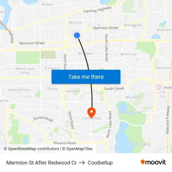 Marmion St After Redwood Cr to Coolbellup map