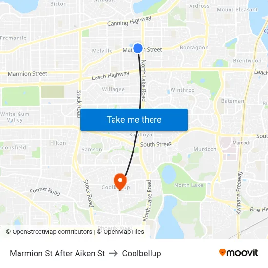 Marmion St After Aiken St to Coolbellup map