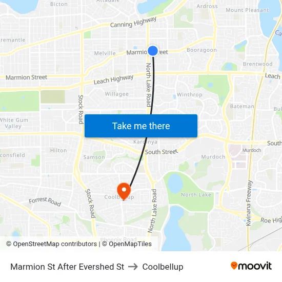 Marmion St After Evershed St to Coolbellup map