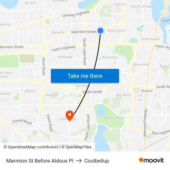 Marmion St Before Aldous Pl to Coolbellup map