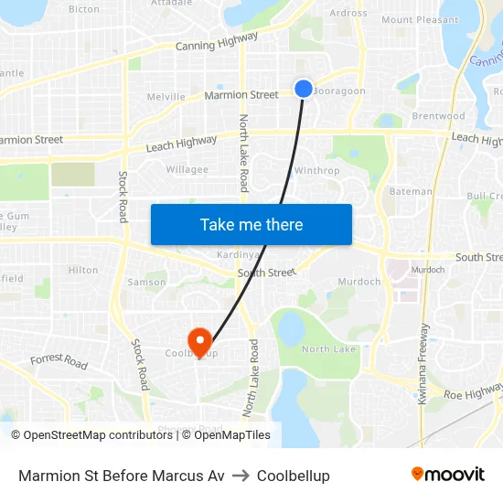 Marmion St Before Marcus Av to Coolbellup map