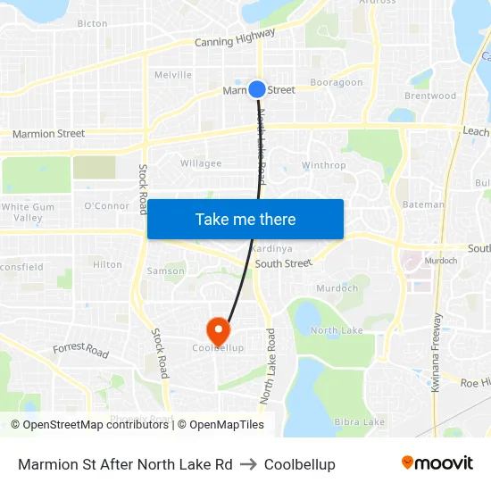 Marmion St After North Lake Rd to Coolbellup map