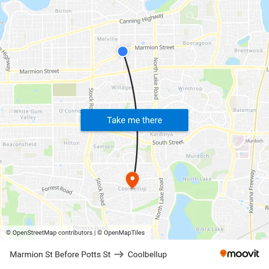 Marmion St Before Potts St to Coolbellup map