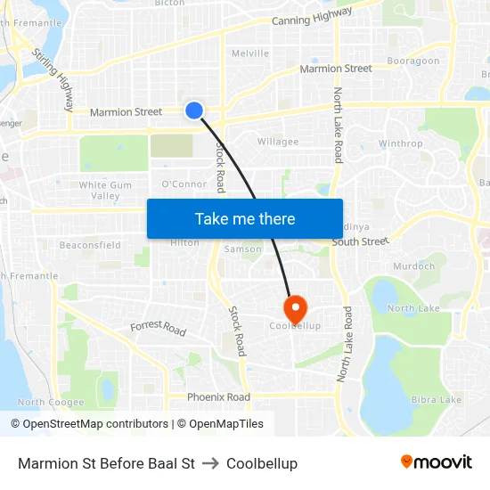 Marmion St Before Baal St to Coolbellup map