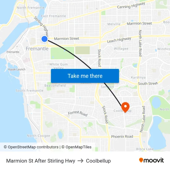 Marmion St After Stirling Hwy to Coolbellup map