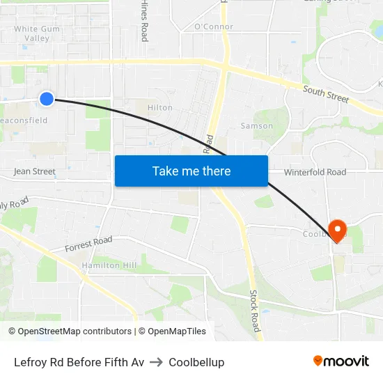 Lefroy Rd Before Fifth Av to Coolbellup map