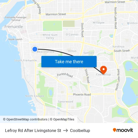 Lefroy Rd After Livingstone St to Coolbellup map