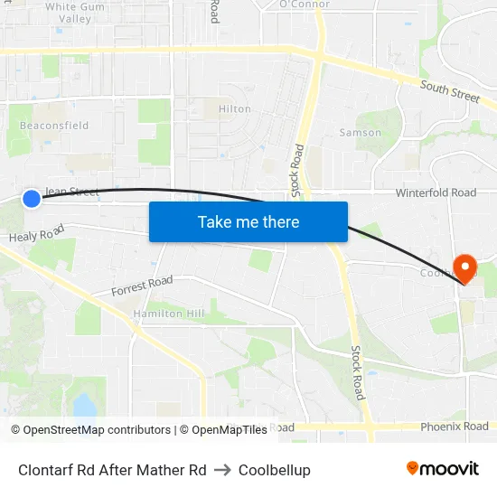 Clontarf Rd After Mather Rd to Coolbellup map