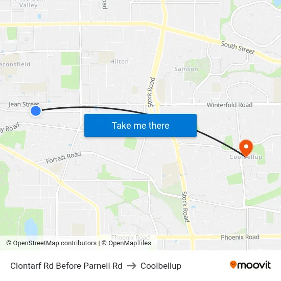 Clontarf Rd Before Parnell Rd to Coolbellup map