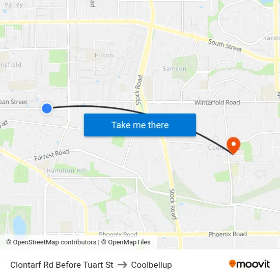 Clontarf Rd Before Tuart St to Coolbellup map