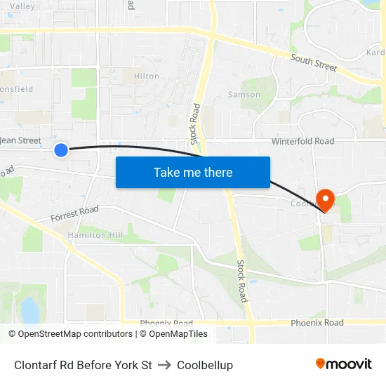 Clontarf Rd Before York St to Coolbellup map