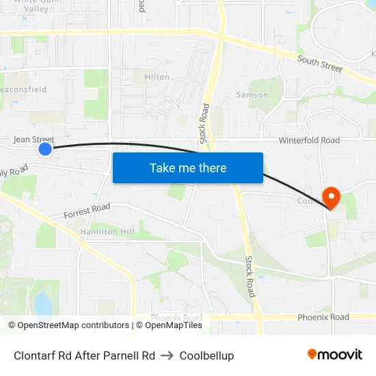 Clontarf Rd After Parnell Rd to Coolbellup map