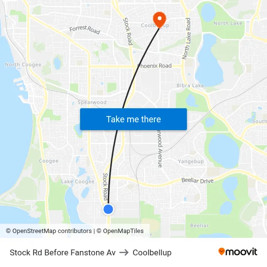Stock Rd Before Fanstone Av to Coolbellup map